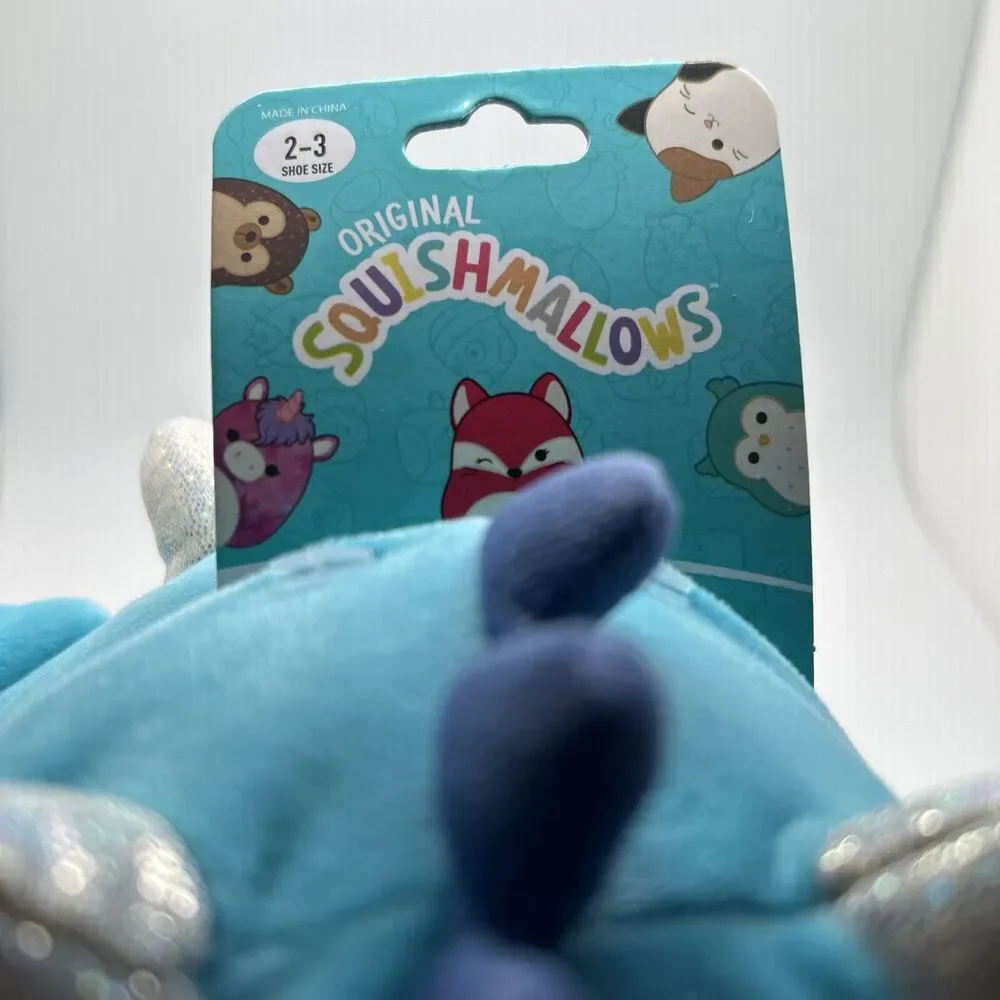 Squishmallows Slippers Tatiana The Dragon Blue Child Footwear Size 2-3 Comfort